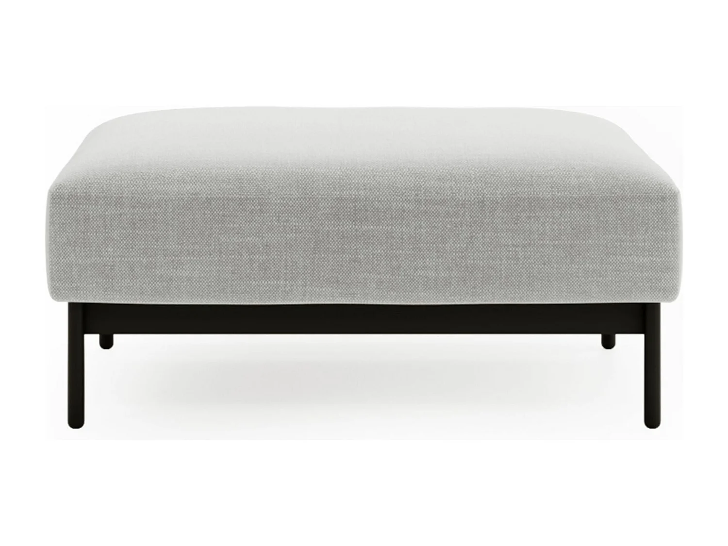 Polsterhocker, hellgrau, 100 x 87 cm - SOLIANERO