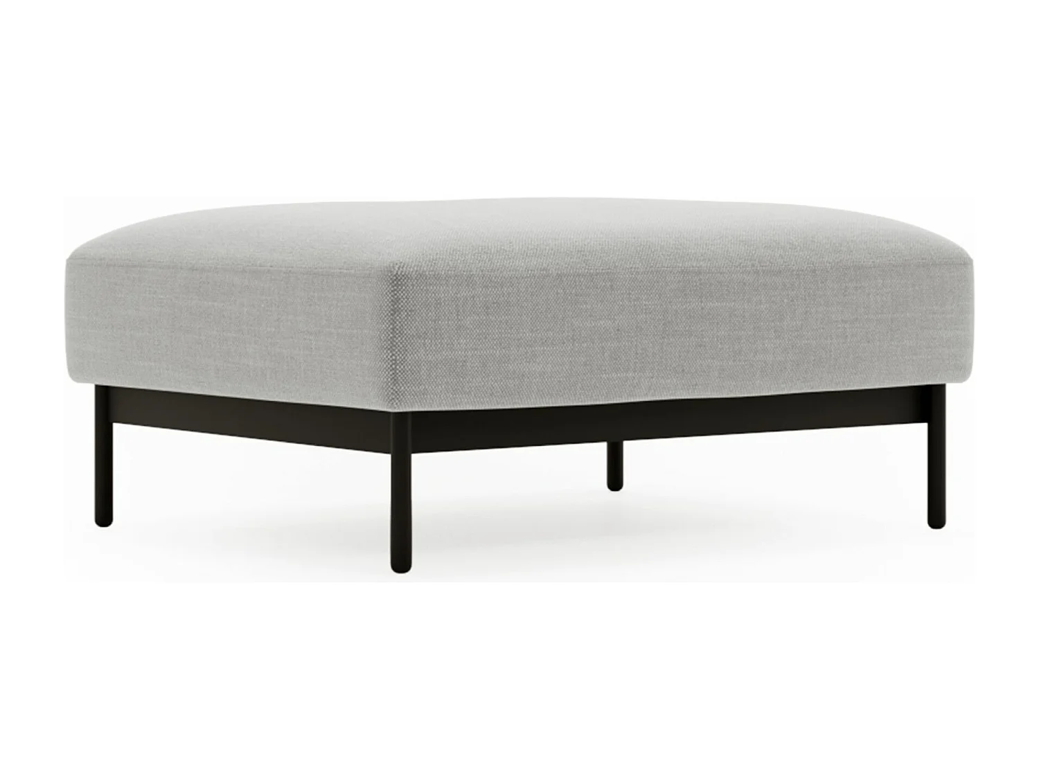 Polsterhocker, hellgrau, 100 x 87 cm - SOLIANERO