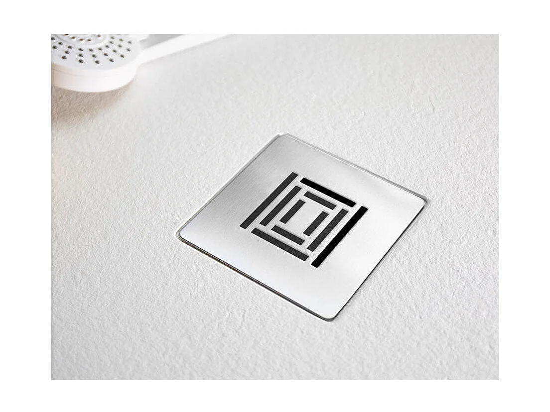 Receveur de douche 90 x 90 cm extra plat LOGIC surface ardoisée semi-circulaire blanc