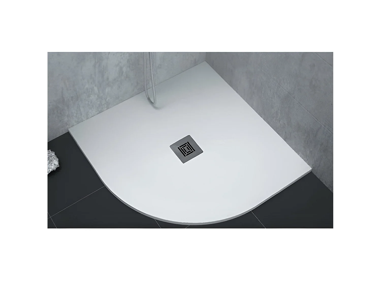 Plato de ducha extraplano semicircular LOGIC  90 x 90 cm