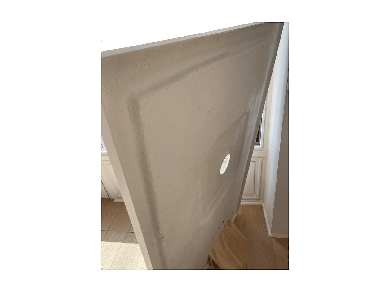 Receveur de douche 90 x 90 cm extra plat LOGIC surface ardoisée semi-circulaire blanc