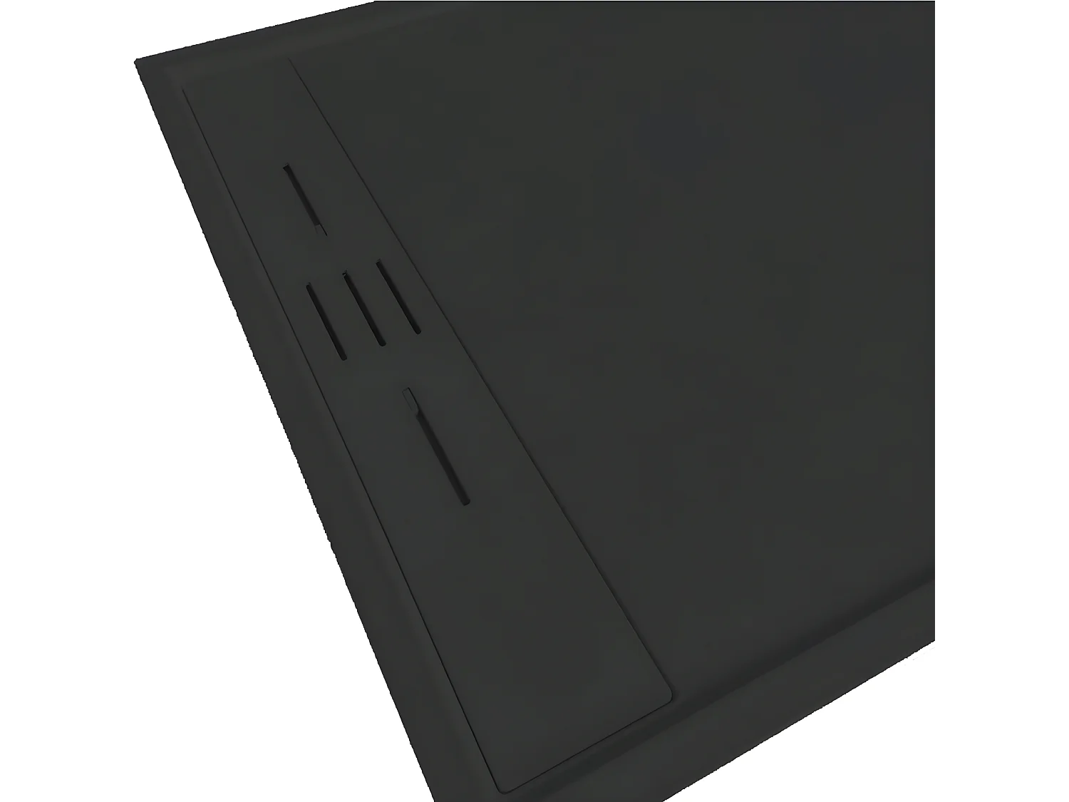 Piatto doccia ultrasottile 90 x 120 cm SALVI in SoliCast® finitura ardesia nero