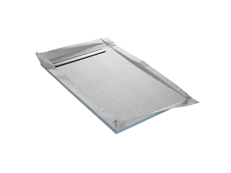 Piatto doccia da piastrellare MONOBOARD 1 pendenza con membrana impermeabile e scarico ultrapiatto 90 x 140 cm