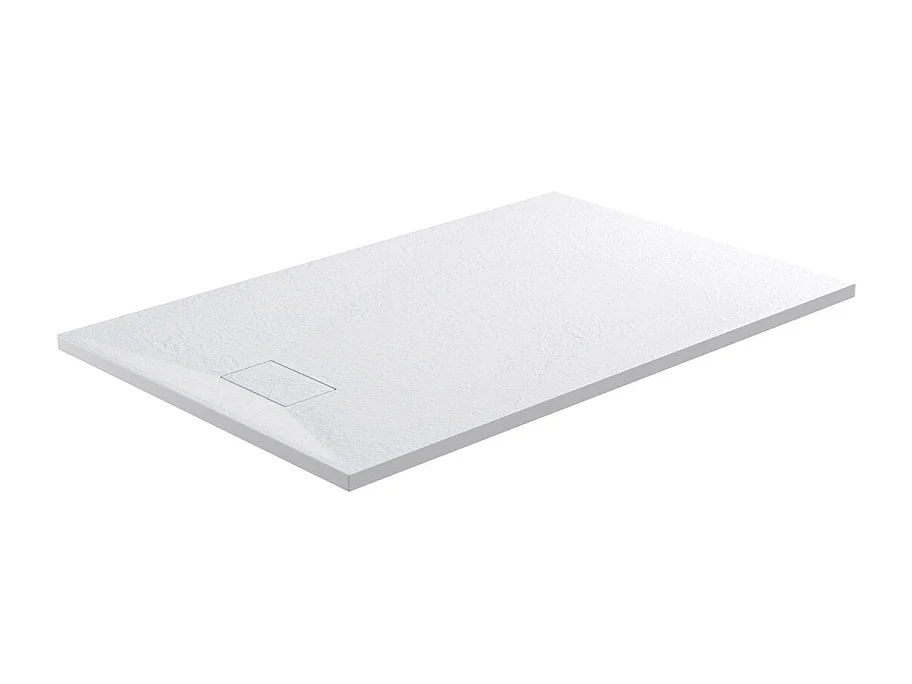 Receveur de douche 90 x 120 cm extra plat blanc PIATTO en SoliCast® surface ardoisée
