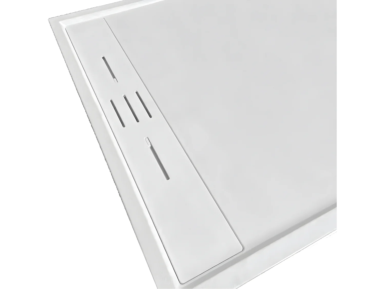 Receveur de douche 80 x 100 cm extra plat SALVI en SoliCast® surface ardoisée blanc
