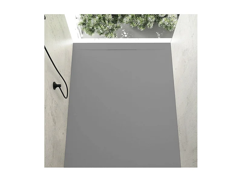 Piatto doccia ultrasottile 80 x 190 cm COSME in resina finitura ardesia cemento