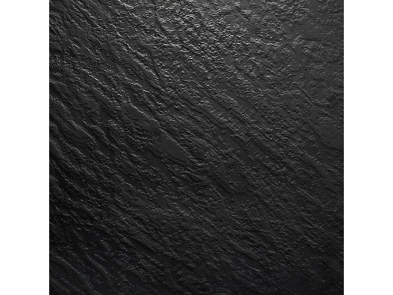 Piatto doccia ultrasottile 80 x 100 cm nero LUCIA in SoliCast® finitura ardesia