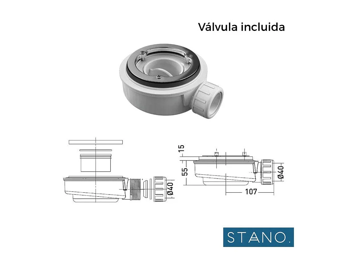 Receveur de douche 70x190cm extra plat MADISON en résine surface ardoisée anthracite