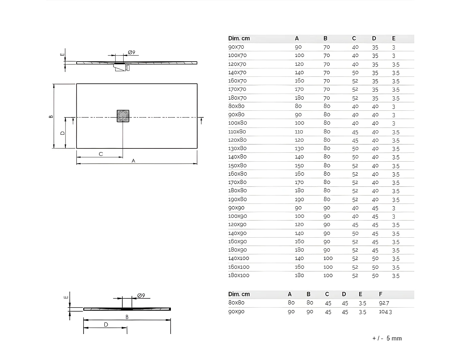 Duschwanne extra flach LOGIC Schieferoptik WEISS 70 x 170 cm