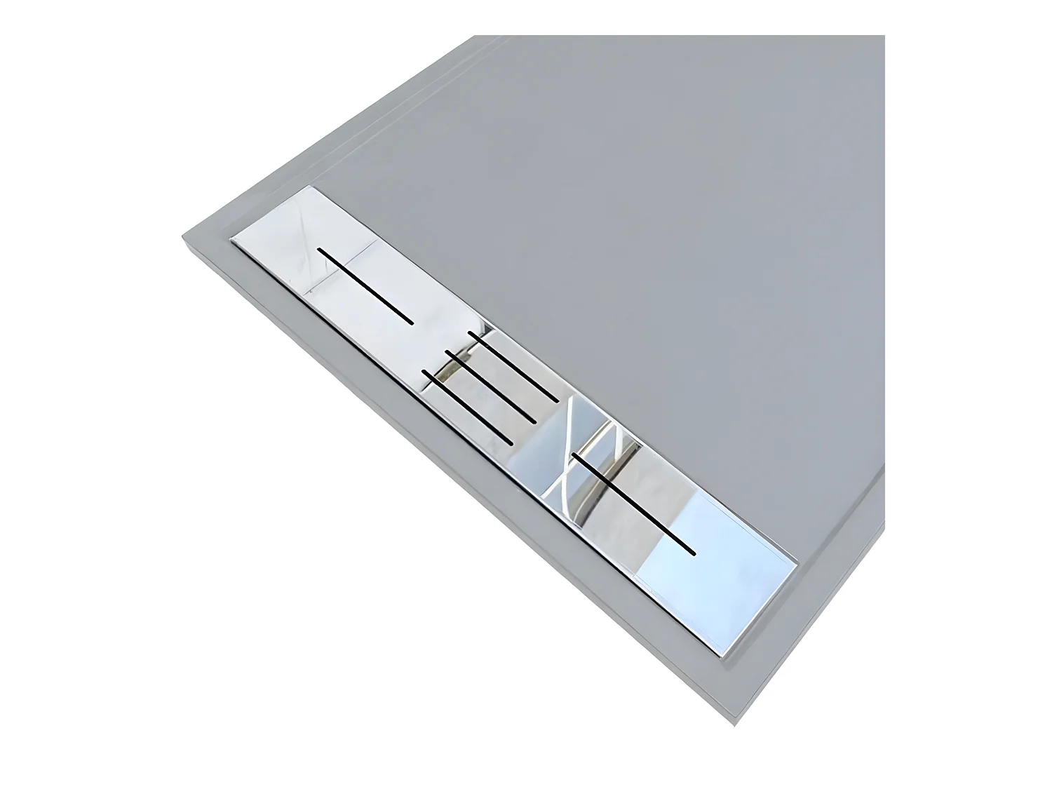 Piatto doccia ultrasottile 80 x 120 cm LUCIA in SoliCast® finitura ardesia grigio