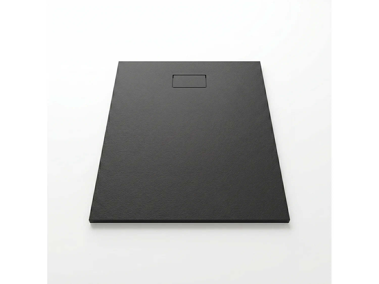 Piatto doccia ultrasottile 90 x 160 cm nero PIATTO in SoliCast® finitura ardesia