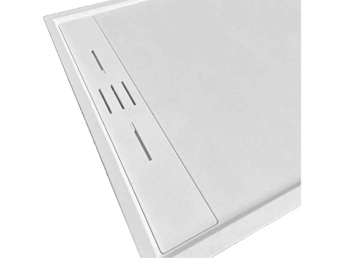 Receveur de douche 90 x 180 cm extra plat blanc SALVI en SoliCast® surface ardoisée