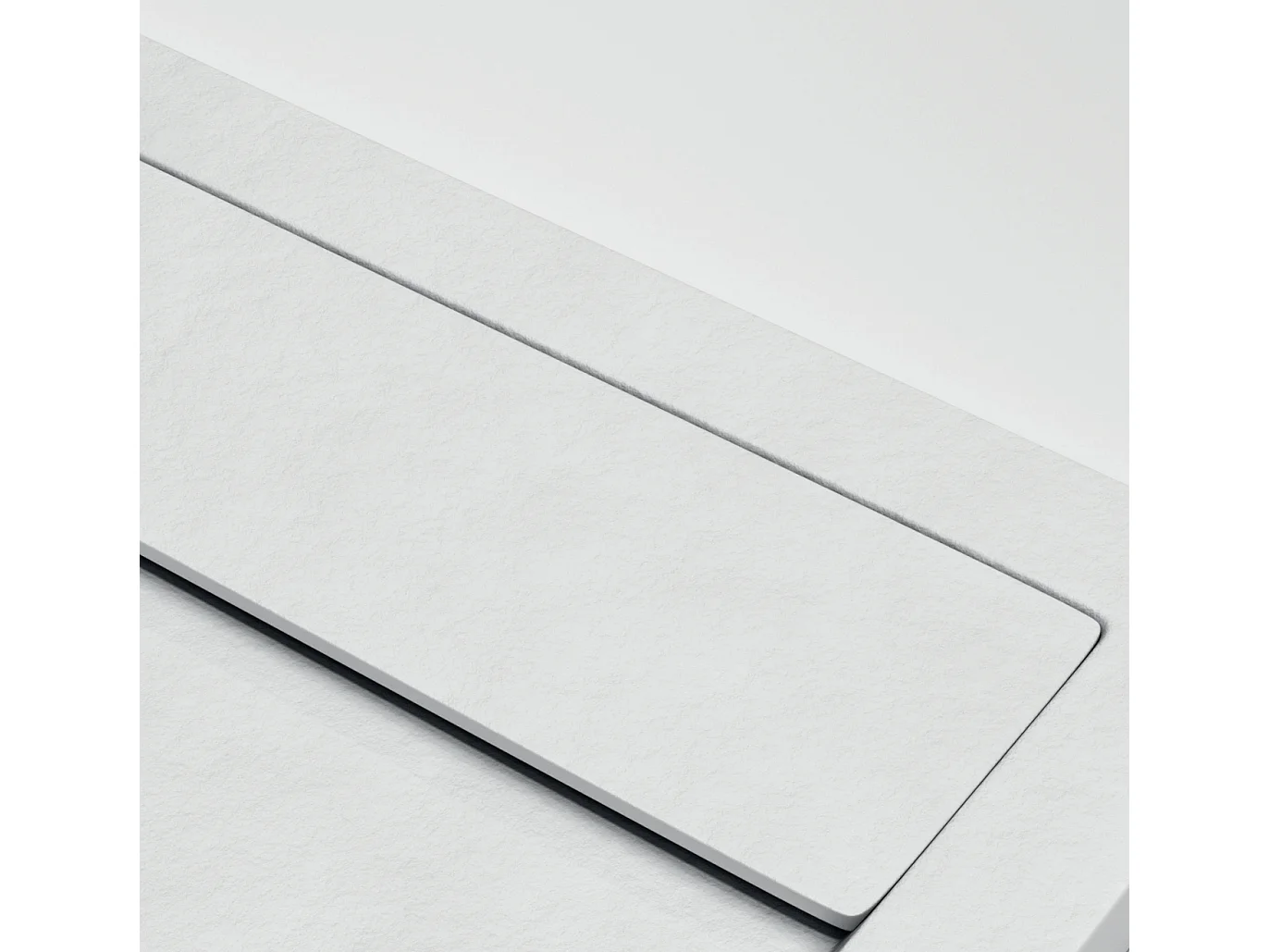 Piatto doccia ultrasottile 80 x 190 cm QUERA in resina finitura ardesia bianco
