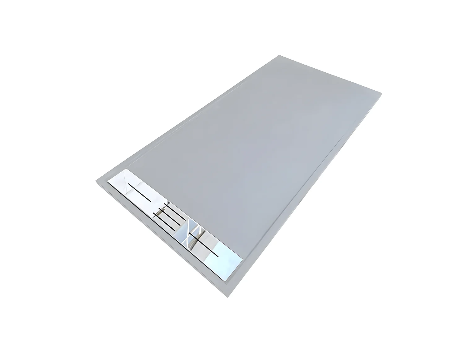 Receveur de douche 80 x 140 cm extra plat LUCIA en SoliCast® surface ardoisée gris