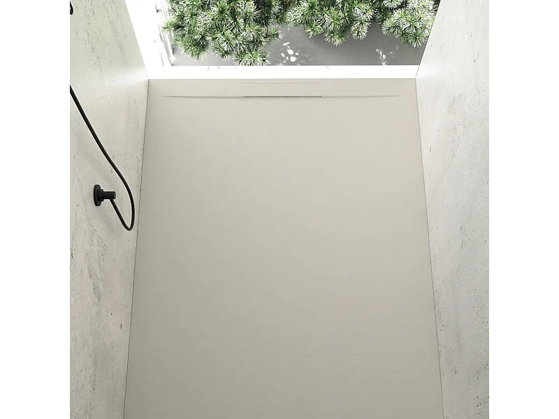 Piatto doccia ultrasottile 70 x 150 cm COSME in resina finitura ardesia sabbia