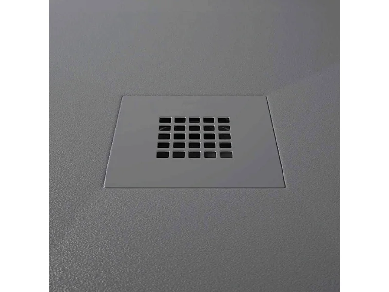 Mineralguss-Duschwanne extra flach ONDA Schieferoptik ANTHRAZIT 70x70 cm