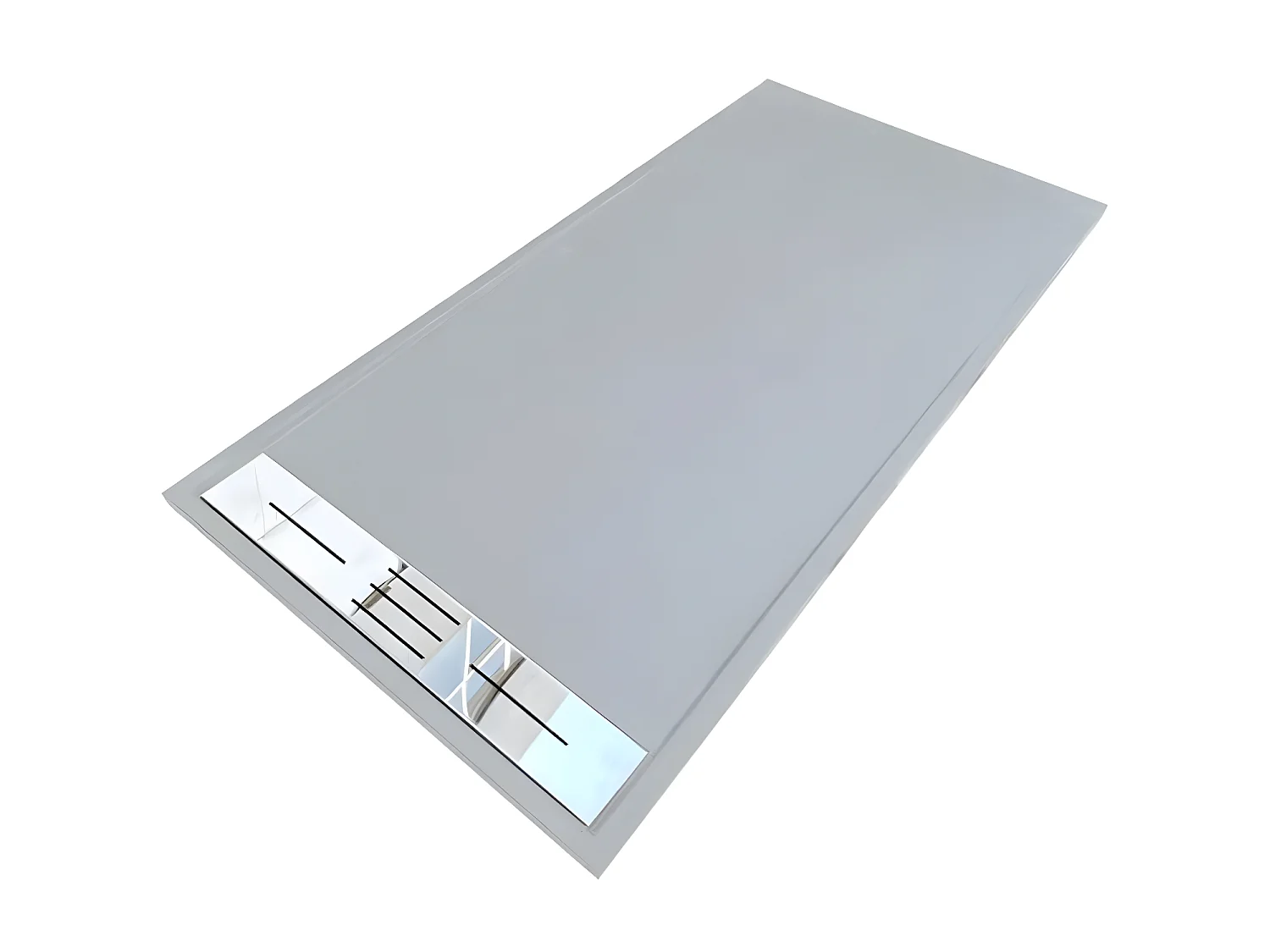 Receveur de douche 90 x 140 cm extra plat LUCIA en SoliCast® surface ardoisée gris