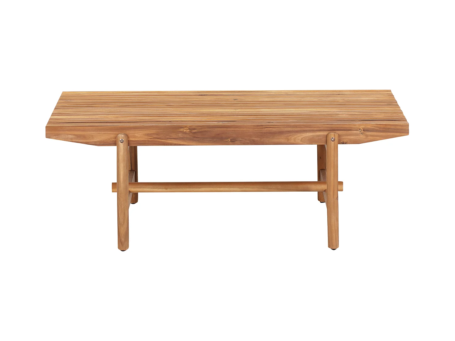 Banc avec coussin d'assise GIAVENO 135 cm Acacia Blanc cassé