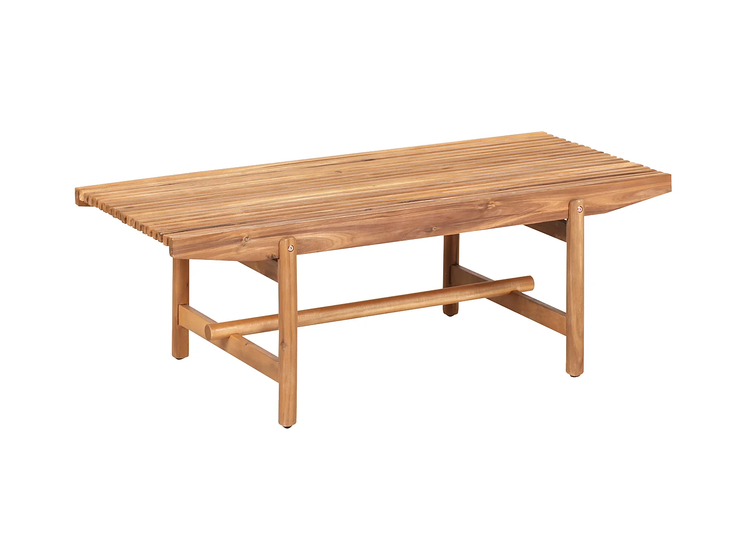 Banc avec coussin d'assise GIAVENO 135 cm Acacia Blanc cassé