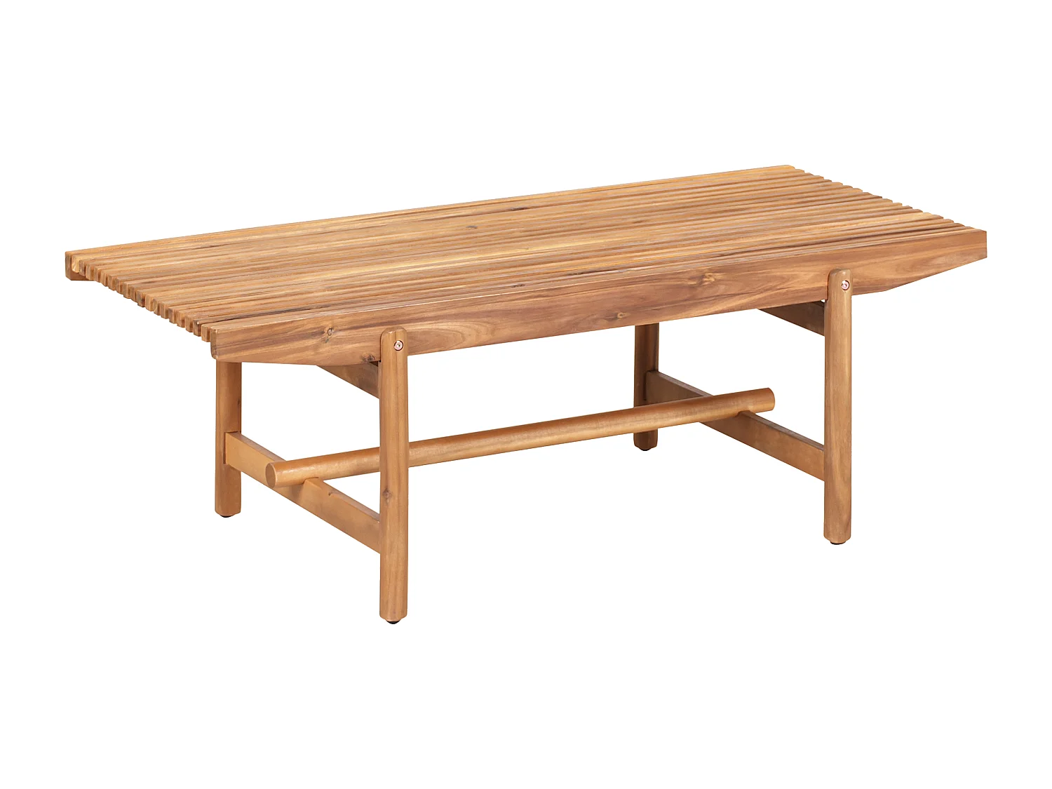 Banc avec coussin d'assise GIAVENO 135 cm Acacia Blanc cassé