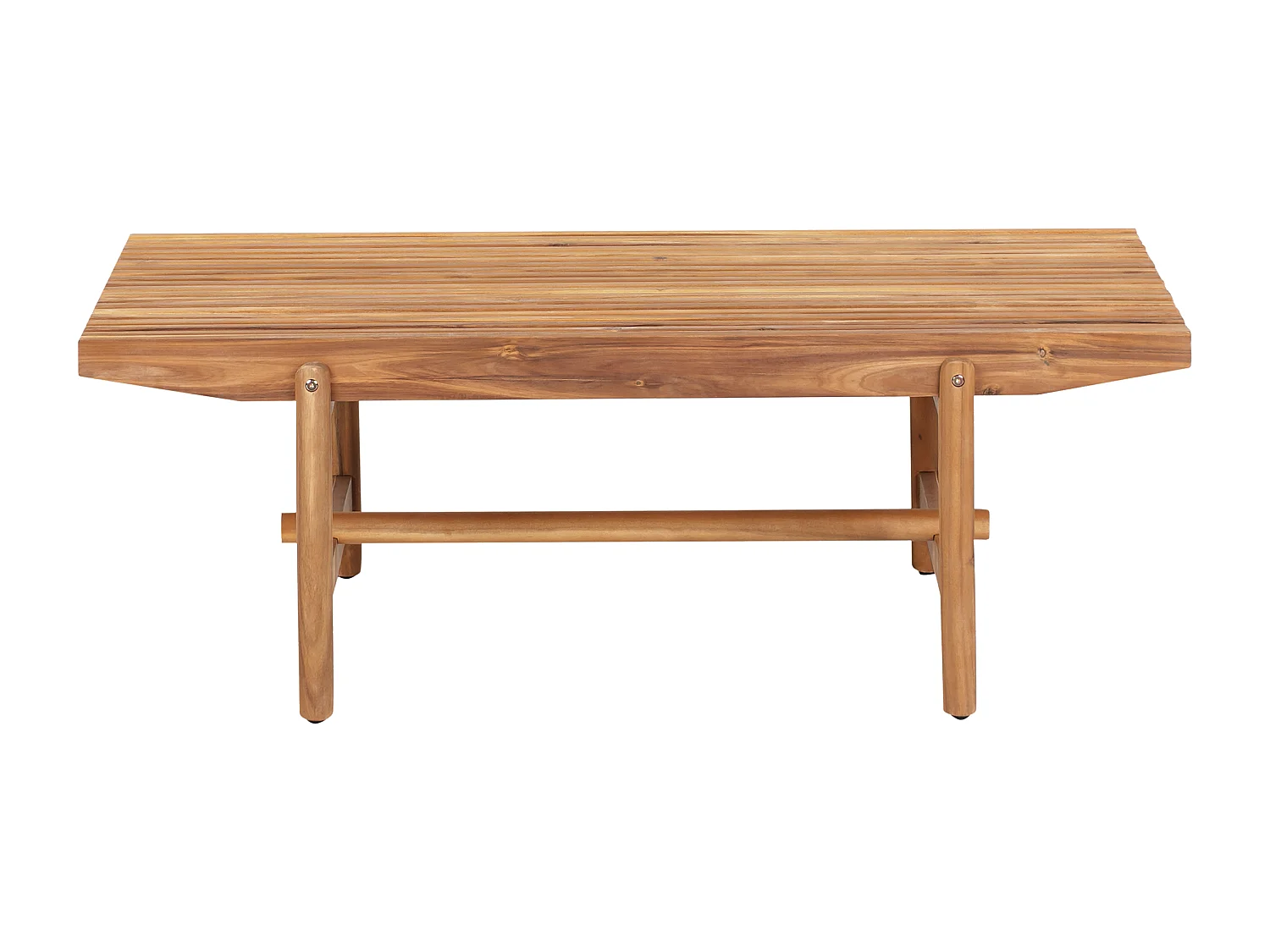 Gartenbank mit Auflage GIAVENO 135 cm Akazienholz Cremeweiss