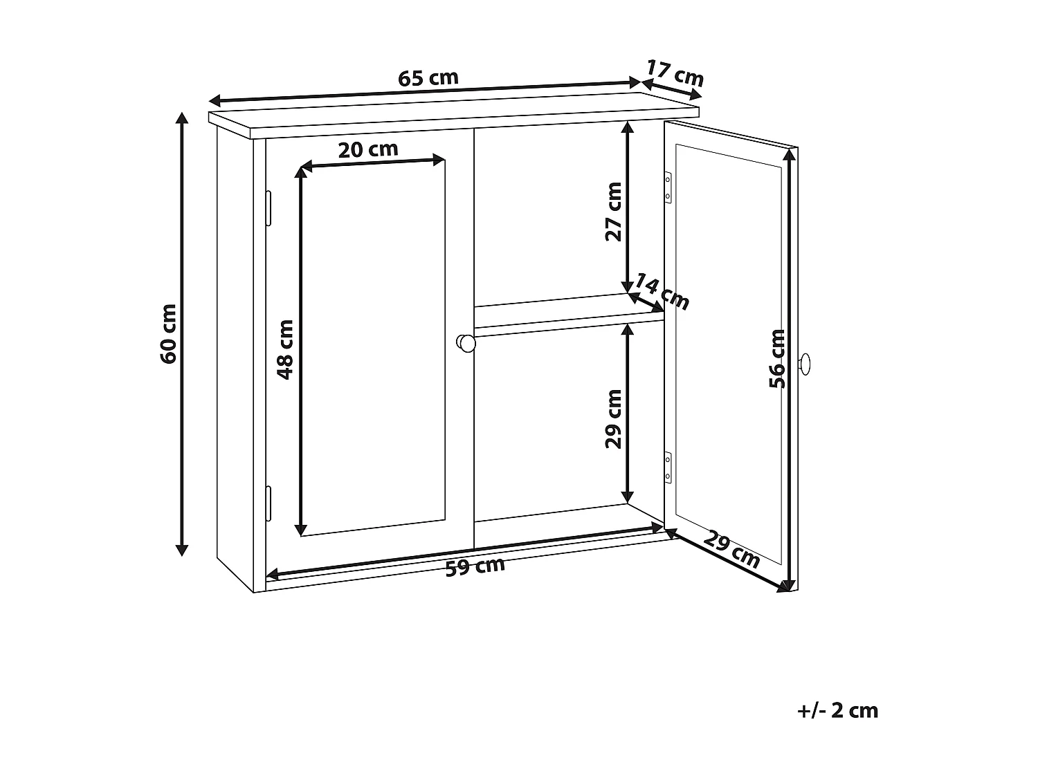 Armoire de toilette murale ALAMOS 65 cm 60 cm Blanc