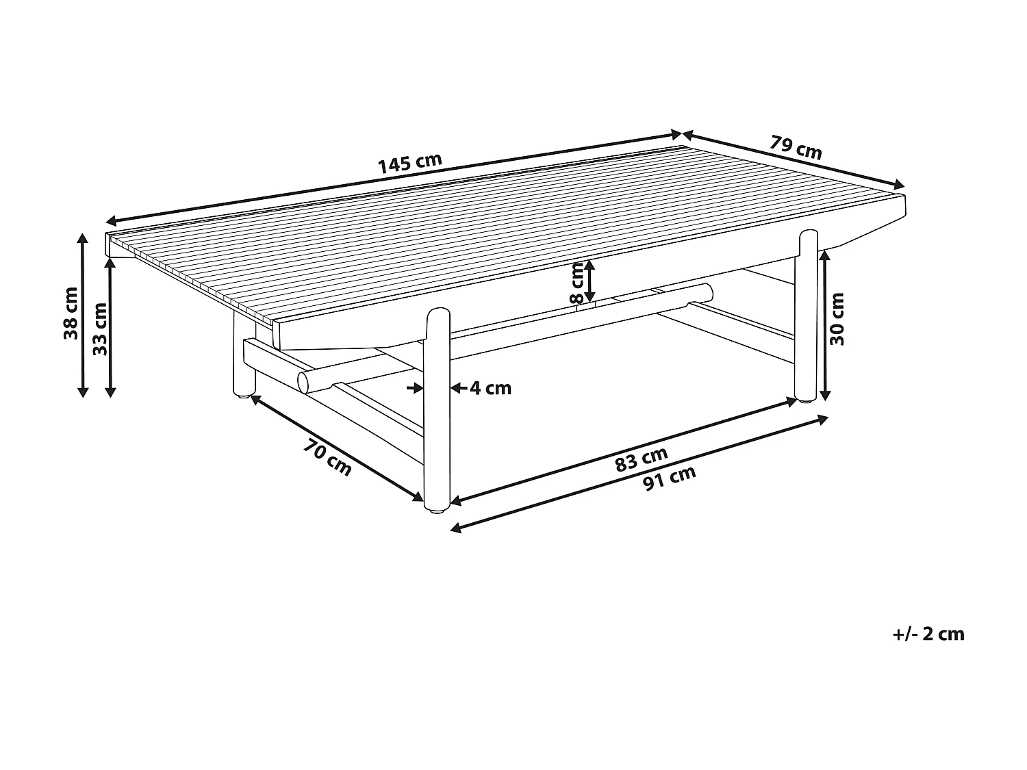 Outdoor Couchtisch GIAVENO 145 cm 79 cm Akazienholz Braun