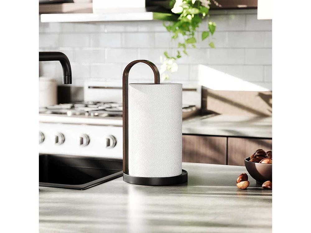 Support essuie-tout en bois et métal Bellwood