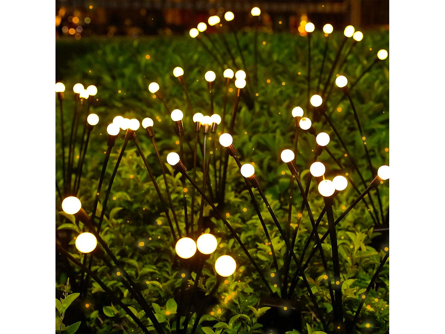 Lot de 3 torches solaires 30 boules LYRA Noir Plastique H70cm