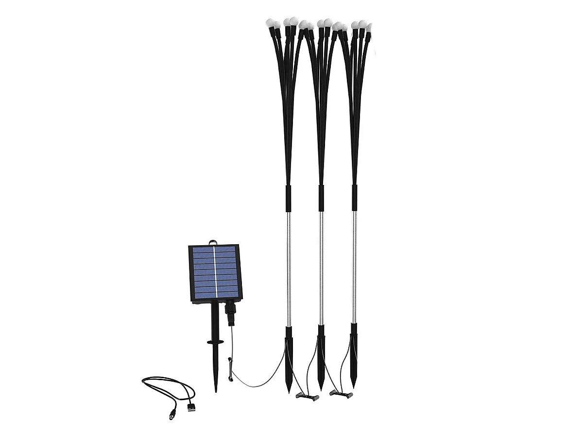 3 Torches solaires 30 boules connectées LYRA FAMILY H70cm