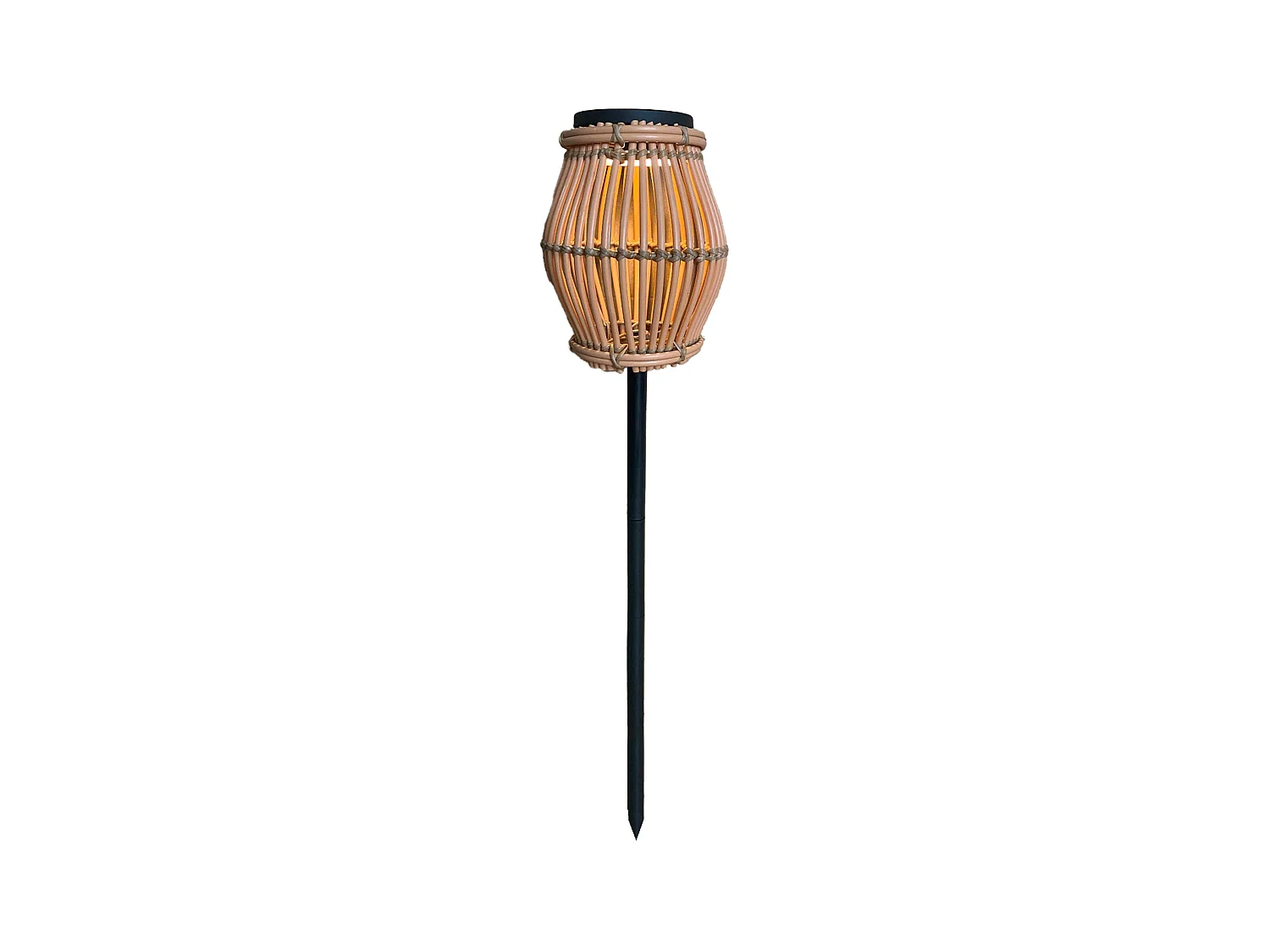 Balise solaire à planter SILVINA Beige Plastique H70cm