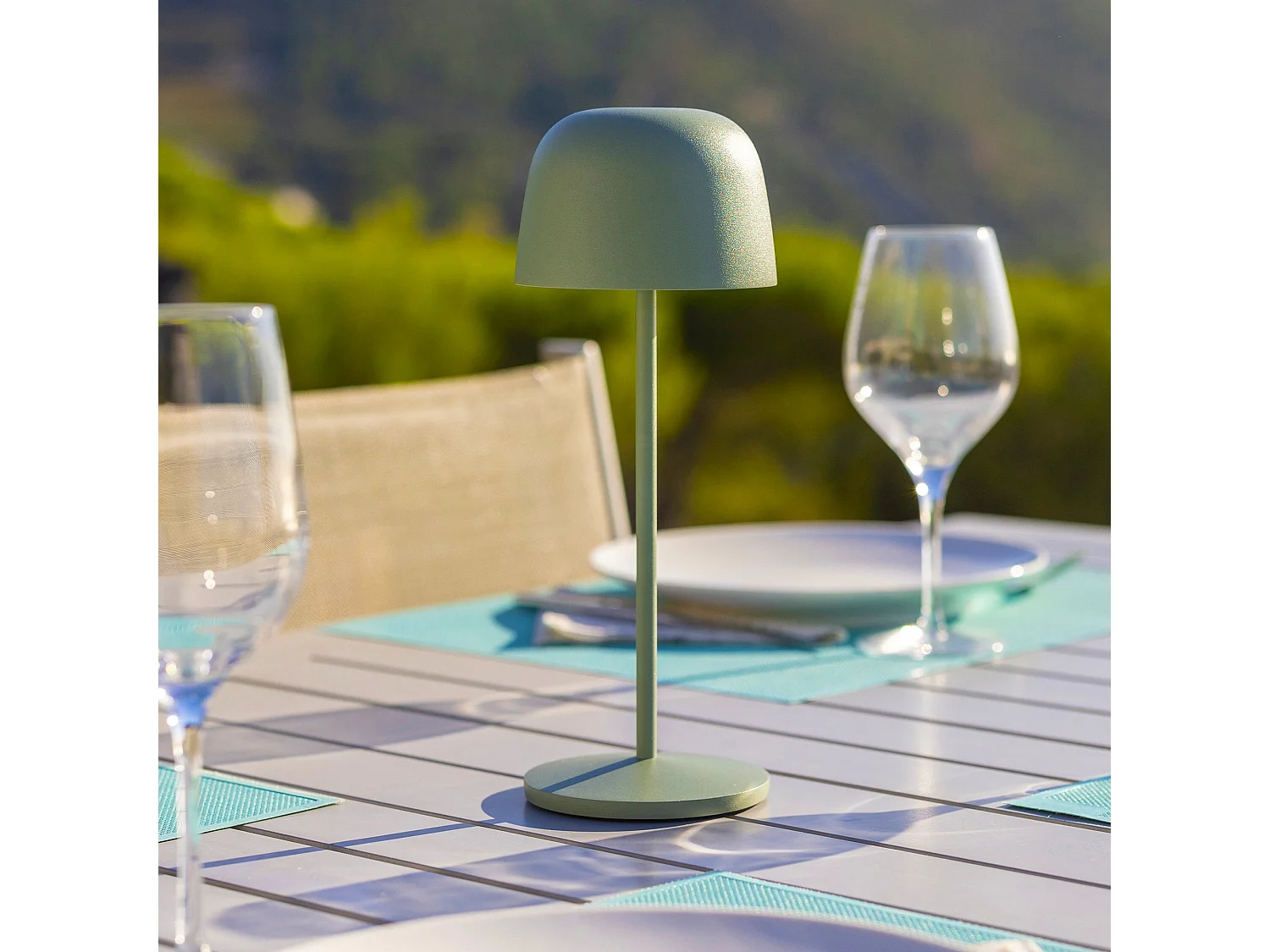 Lampe de table sans fil SOPHIA Vert H28cm
