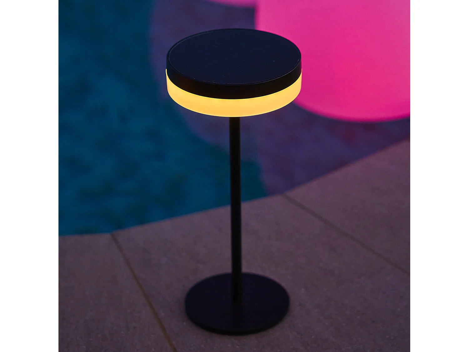 Lampe de table solaire VIVIA Noir Aluminium H27cm