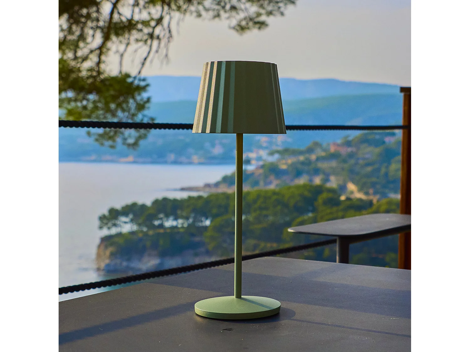 Lampe de table sans fil ABBY Vert H30cm