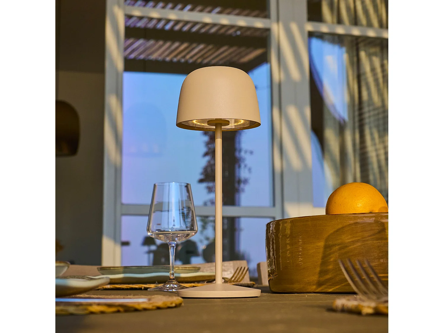 Lampe de table sans fil SOPHIA Crème Aluminium H28CM