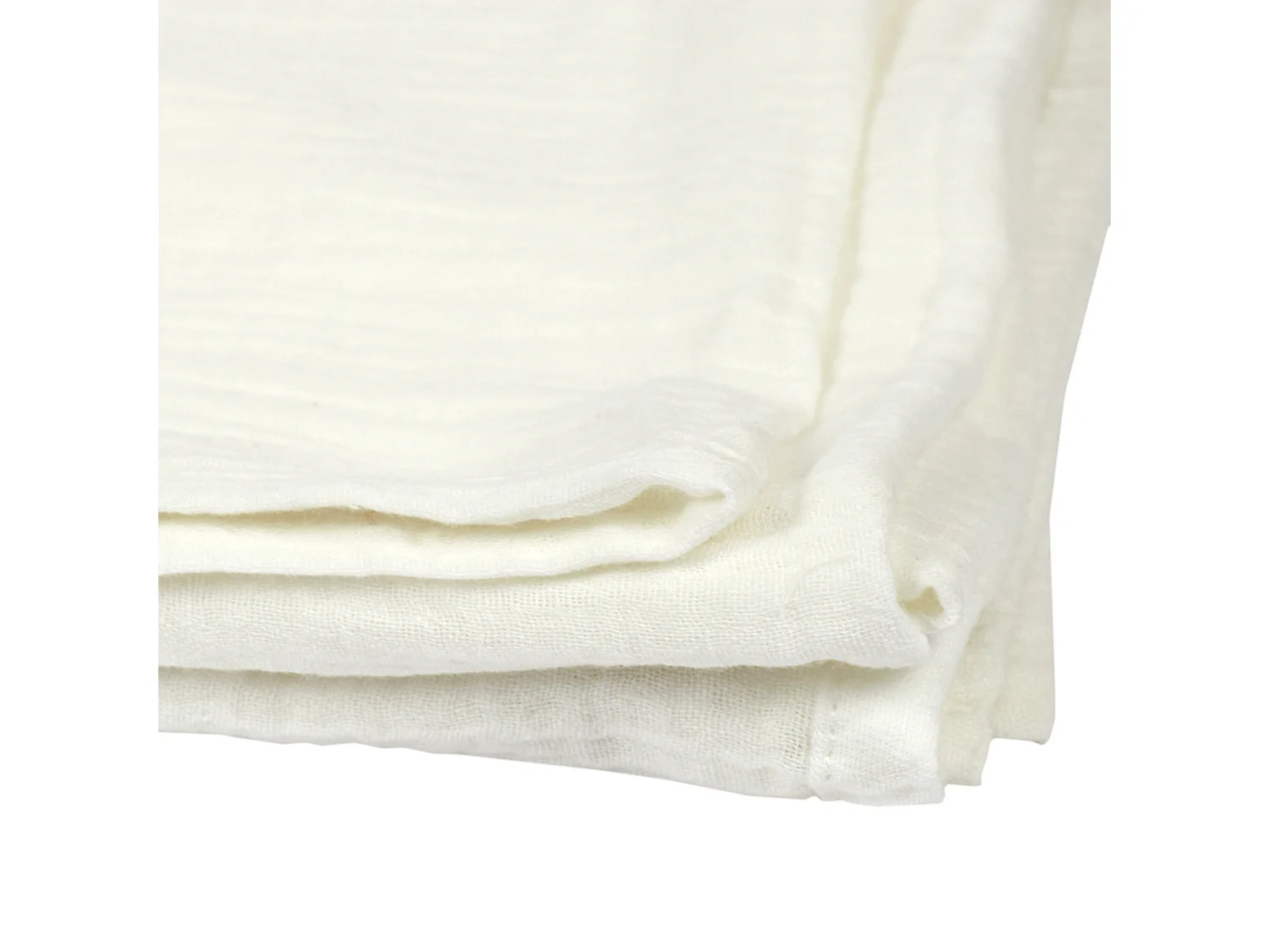 Plaid Gaze De Coton Blanc Craie 120x150cm Blanc