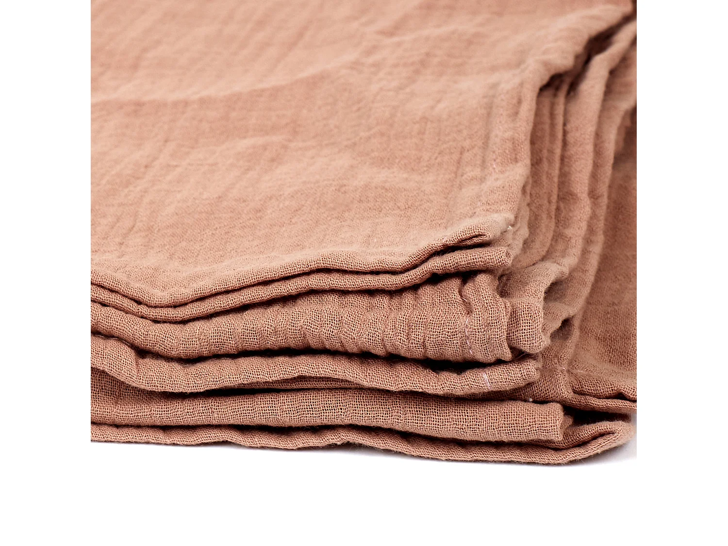 Plaid Gaze De Coton Rose Litchi 120x150cm Rose