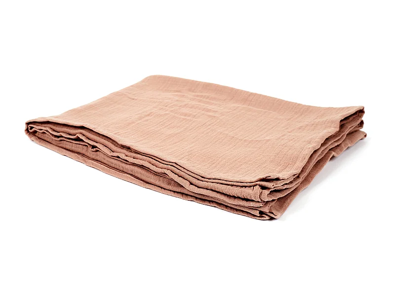 Plaid Gaze De Coton Rose Litchi 120x150cm Rose