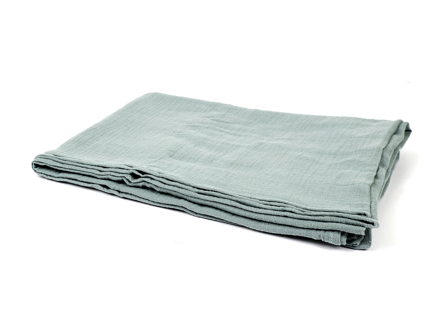 Plaid Gaze De Coton Vert Givre 120x150cm Bleu