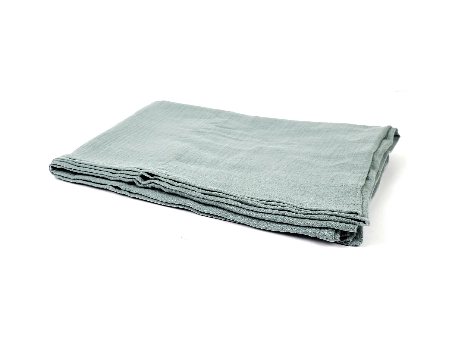 Plaid Gaze De Coton Vert Givre 120x150cm Bleu