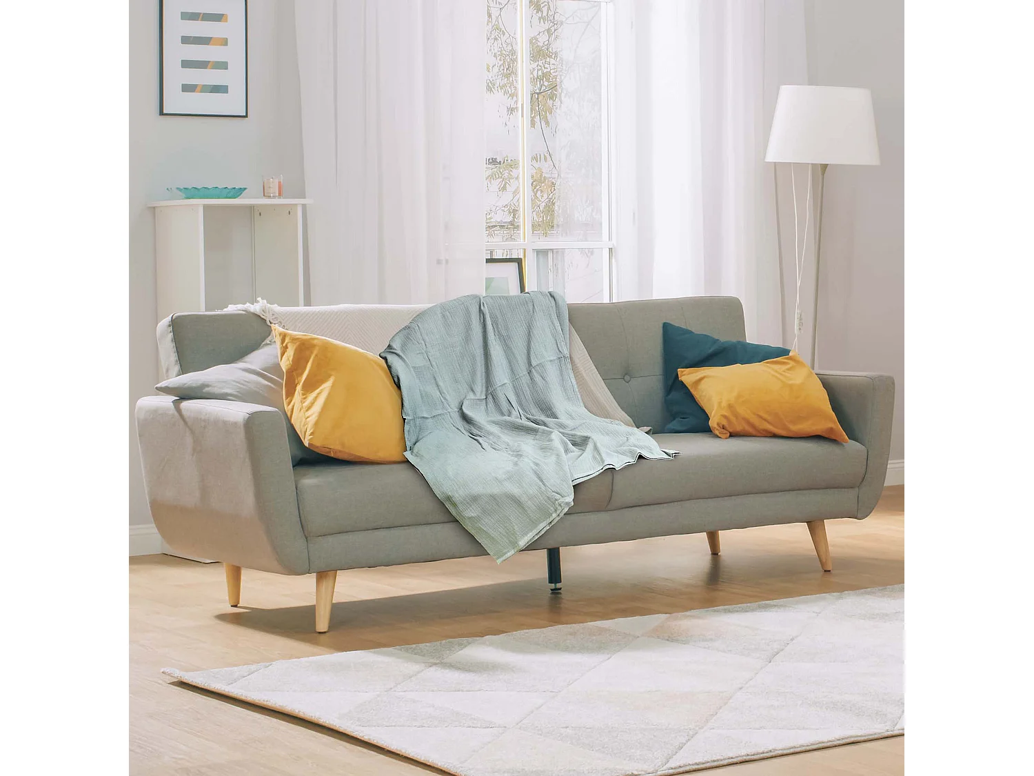 Plaid Gaze De Coton Vert Givre 120x150cm Bleu