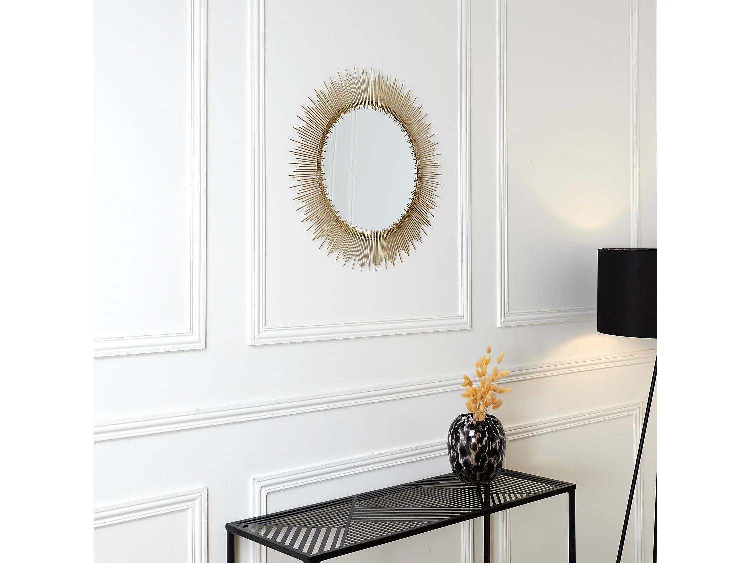 Miroir Mural Soleil Design "Royal" 60cm Or