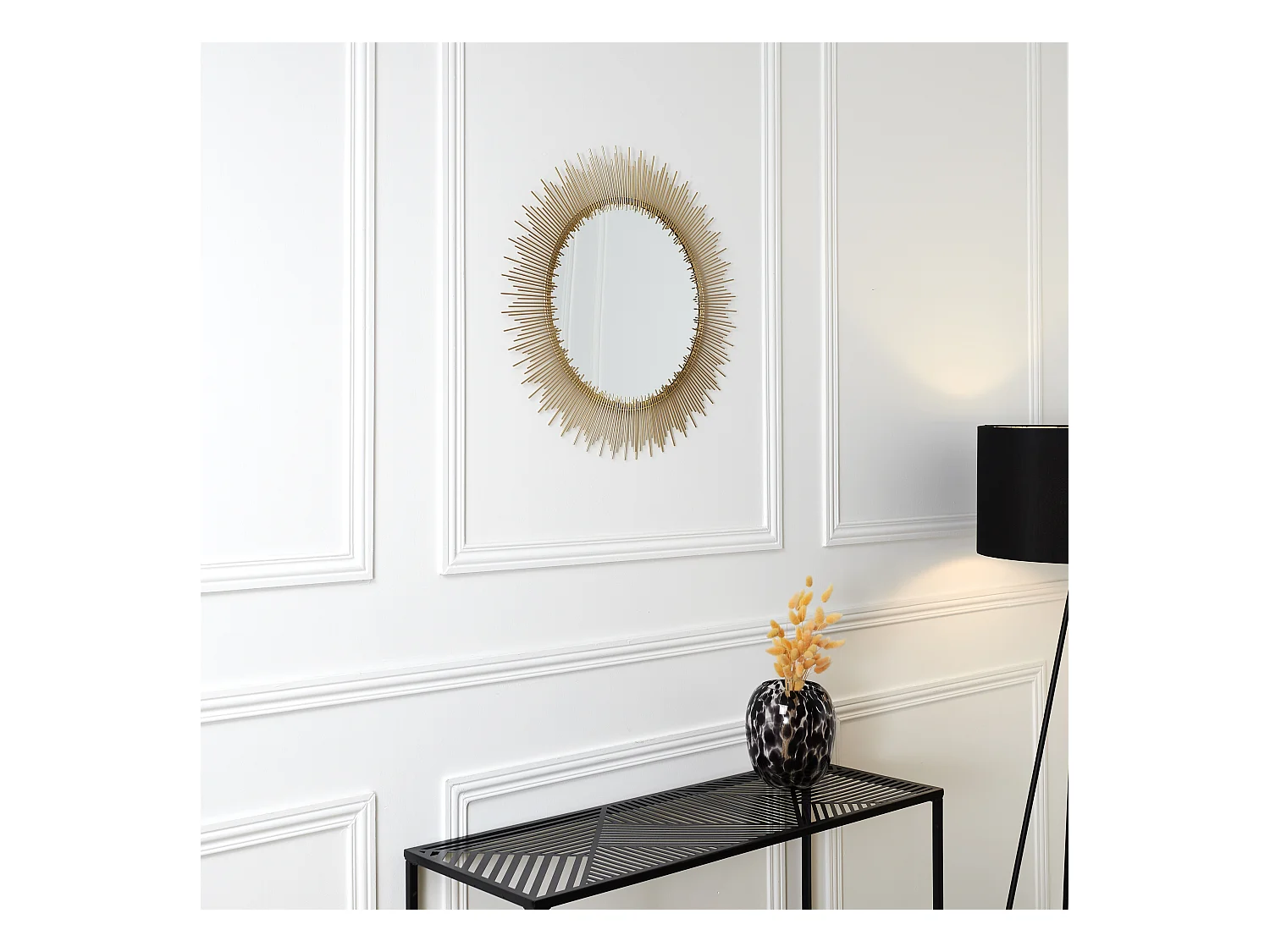 Miroir Mural Soleil Design "Royal" 60cm Or