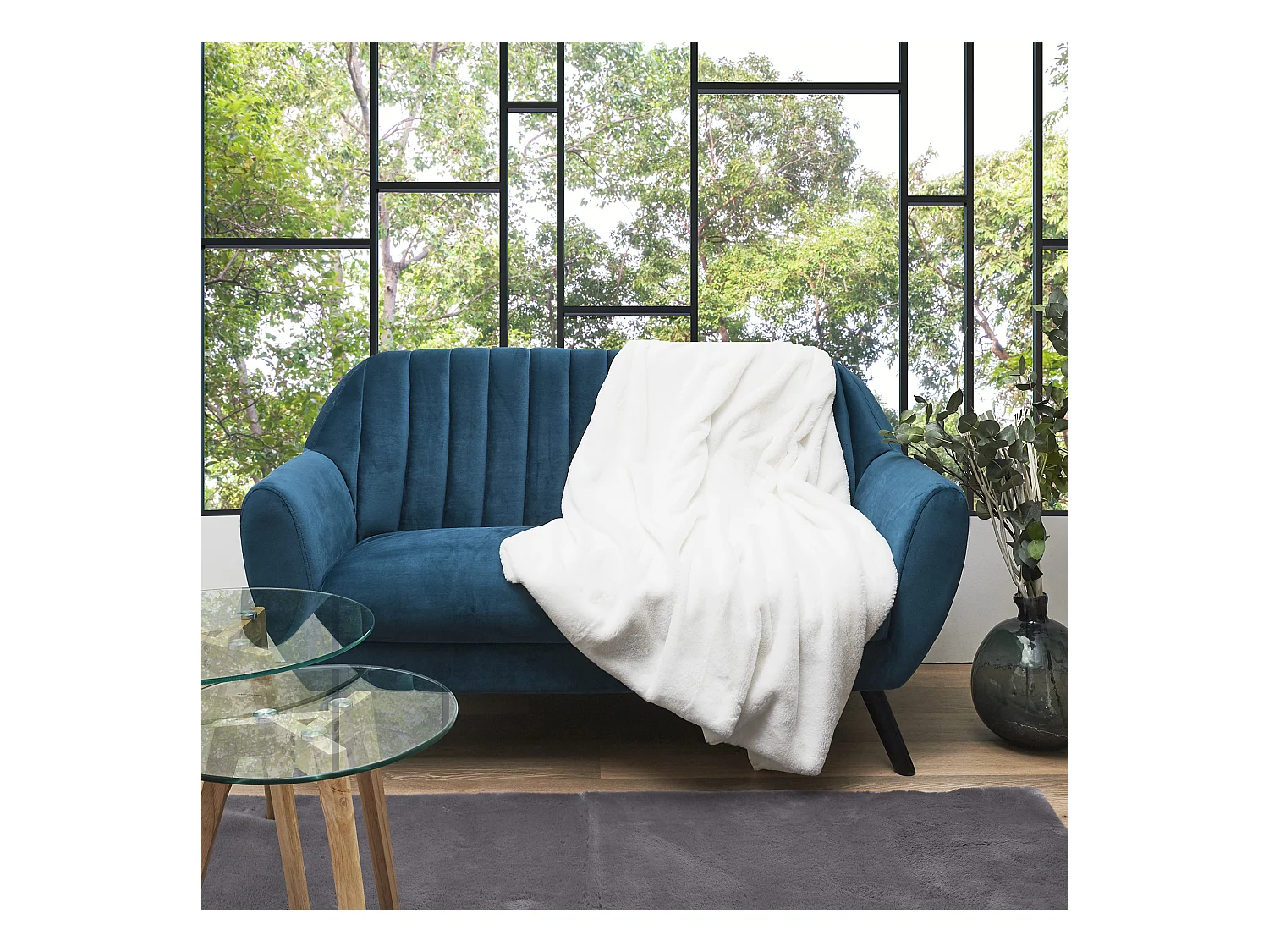 Plaid Imit Fourrure Opulence Ecru 120x150cm Blanc