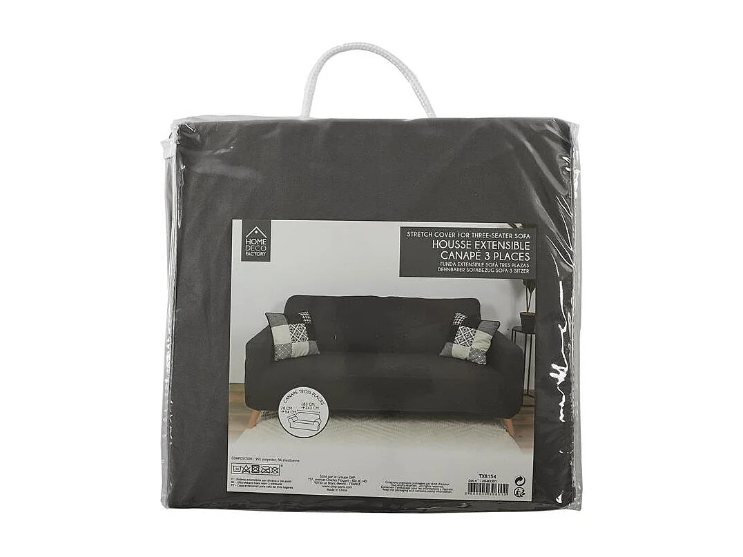 Housse Extensible Canape Trois Places Gris
