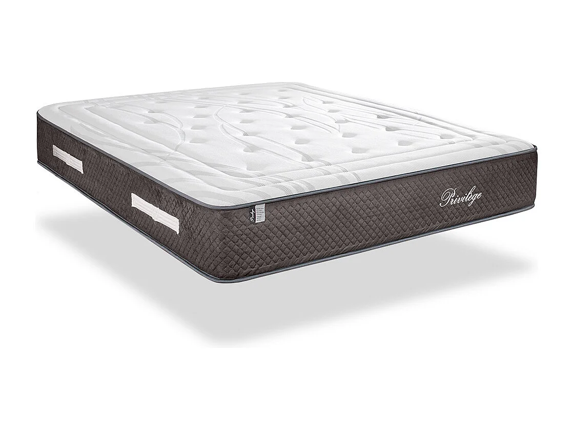 BELLECOUR LITERIE | Ensemble PRIVILEGE 200x220 cm | Matelas Ressorts ensachés + Sommier Bois