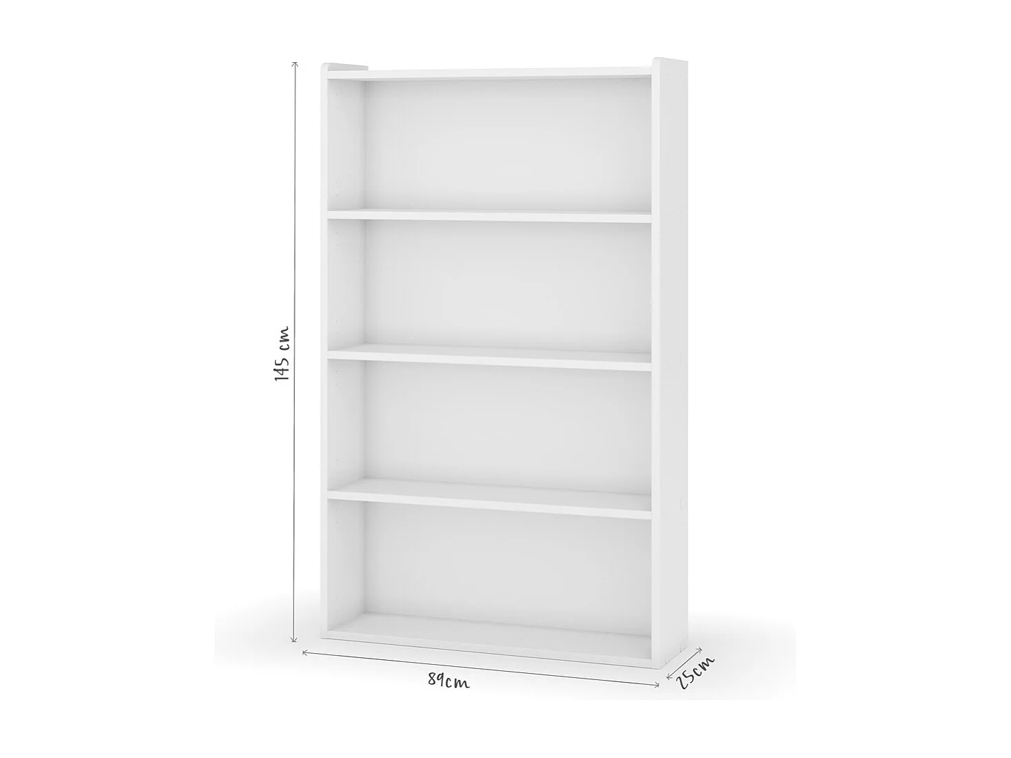 Bibliothèque étagère  bois massif blanc SIDNEY