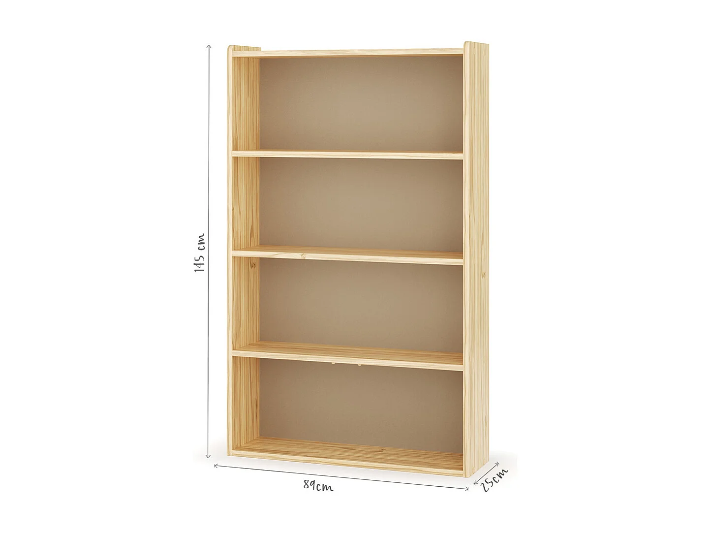 Bibliothèque étagère  bois massif bois SIDNEY