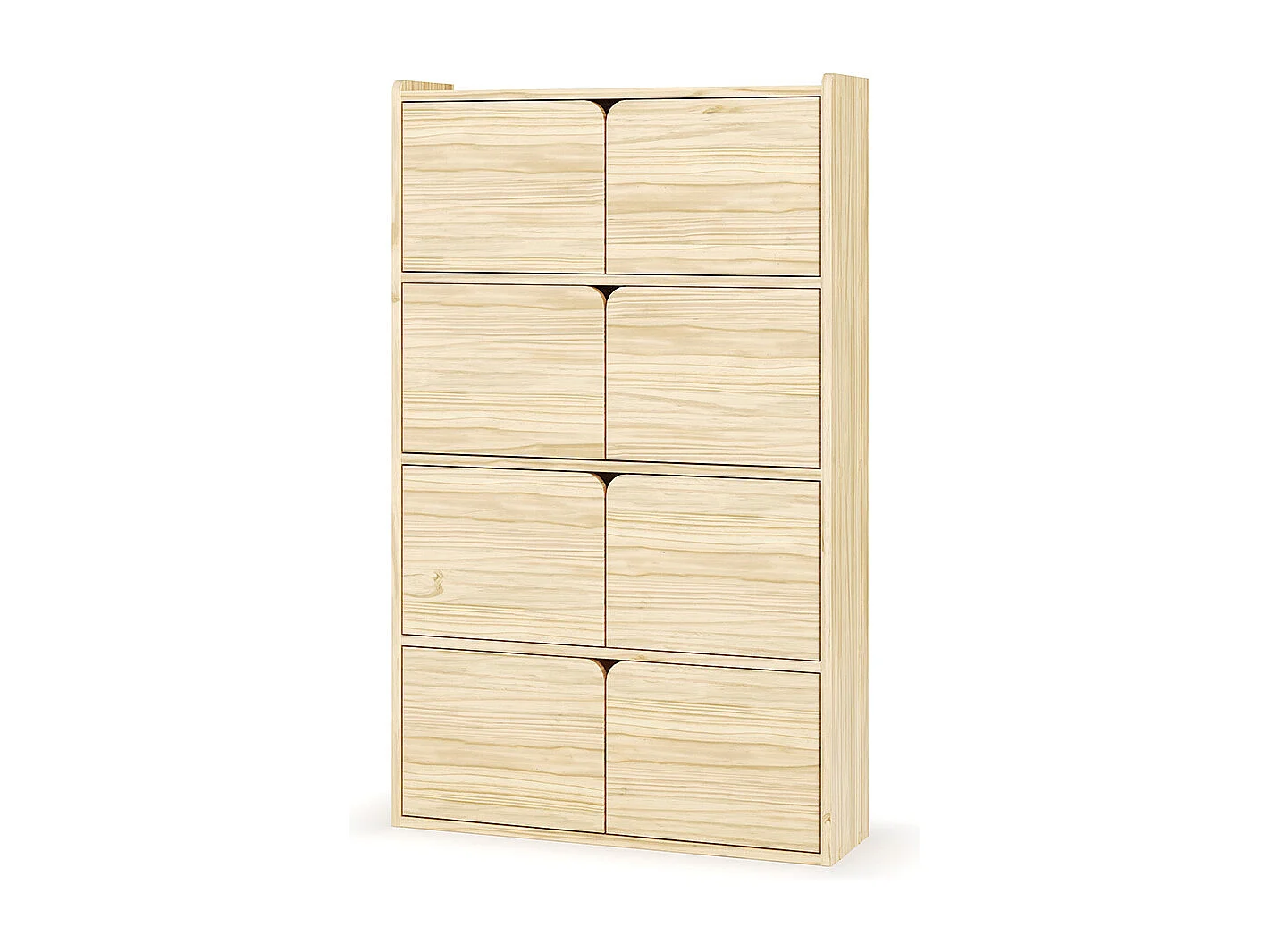 Bibliothèque étagère 8 portes  bois massif bois SIDNEY