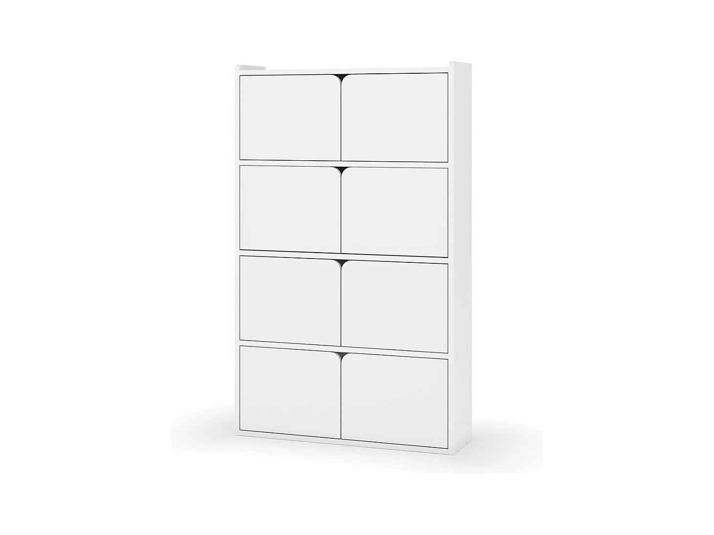 Bibliothèque étagère 8 portes  bois massif blanc SIDNEY